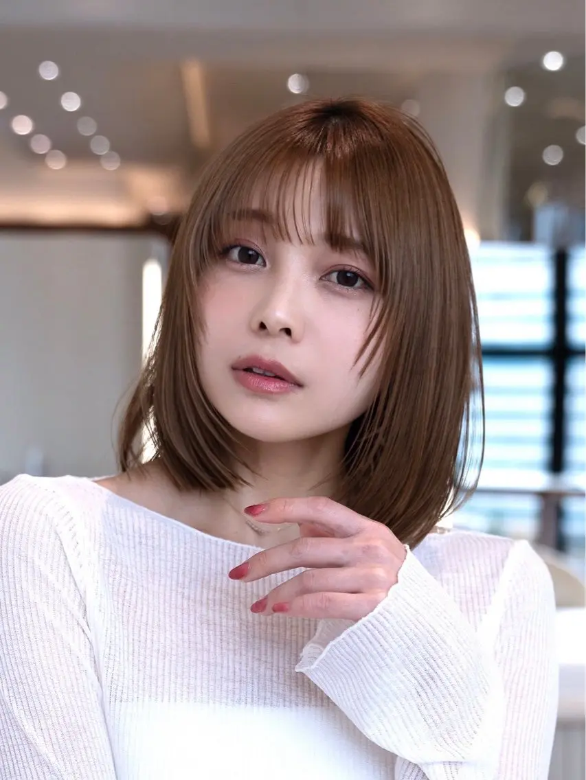 ショート カラー 切りっぱなしボブ ボブ 外ハネヘア カット ヘアカラー トリートメント 田中航平/渋谷ボブ/ レイヤーボブのヘアスタイル