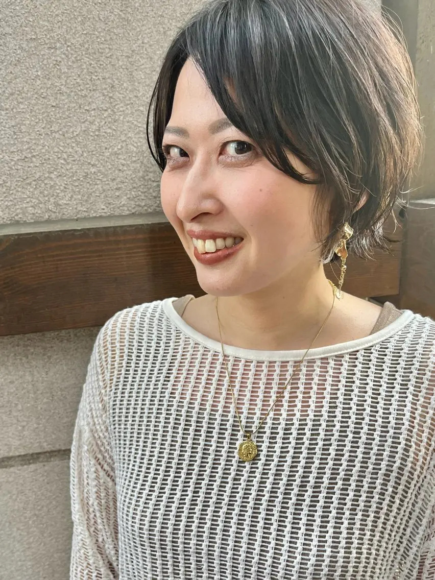 ショート ハイライト ヘアカラー ママ美容師 ＊ヒマワリのヘアスタイル