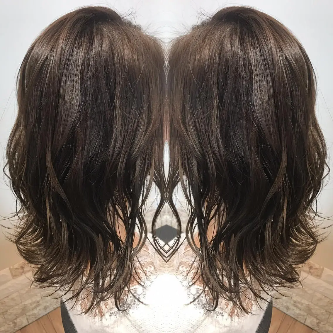 ミディアム カラー ブラウンカラー グラデーションカラー ヘアカラー 大久保 隆蔵のヘアスタイル