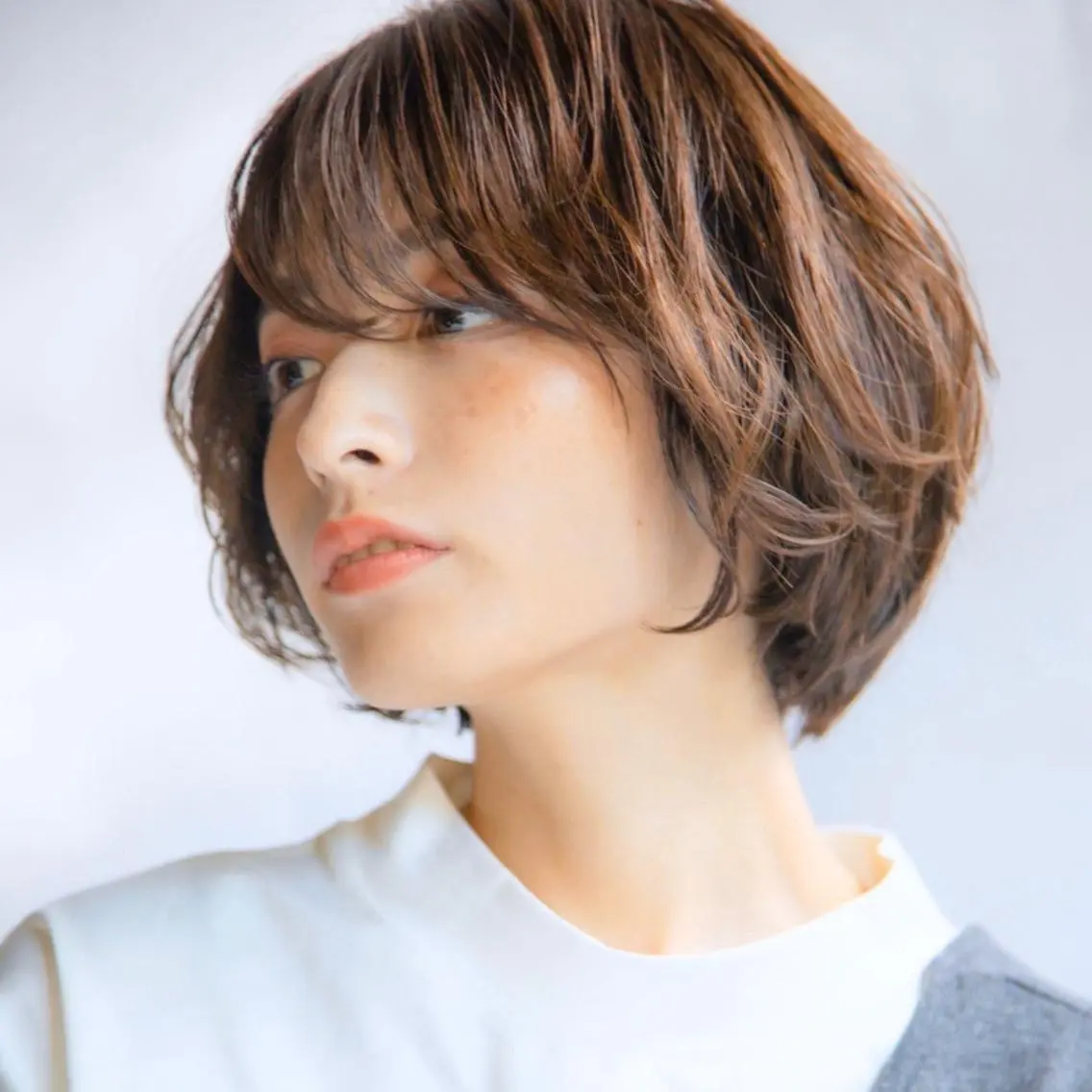 ショート パーマ ショートヘア 髪質改善 縮毛矯正/ レイヤー/銀座/本木のヘアスタイル