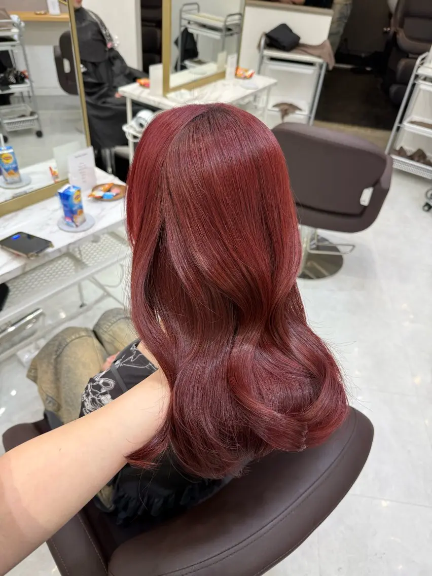 セミロング カラー ヘアアレンジ ヘアカラー トリートメント ヘアセット 💗横浜美容室 💗HARUNAのヘアスタイル