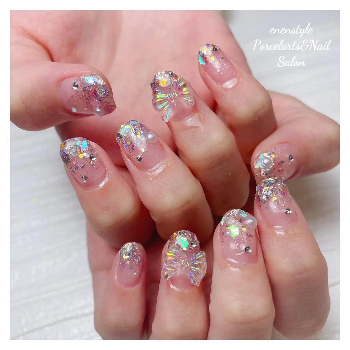 ミディアム ネイル 🐾enen style 🐾のネイルデザイン