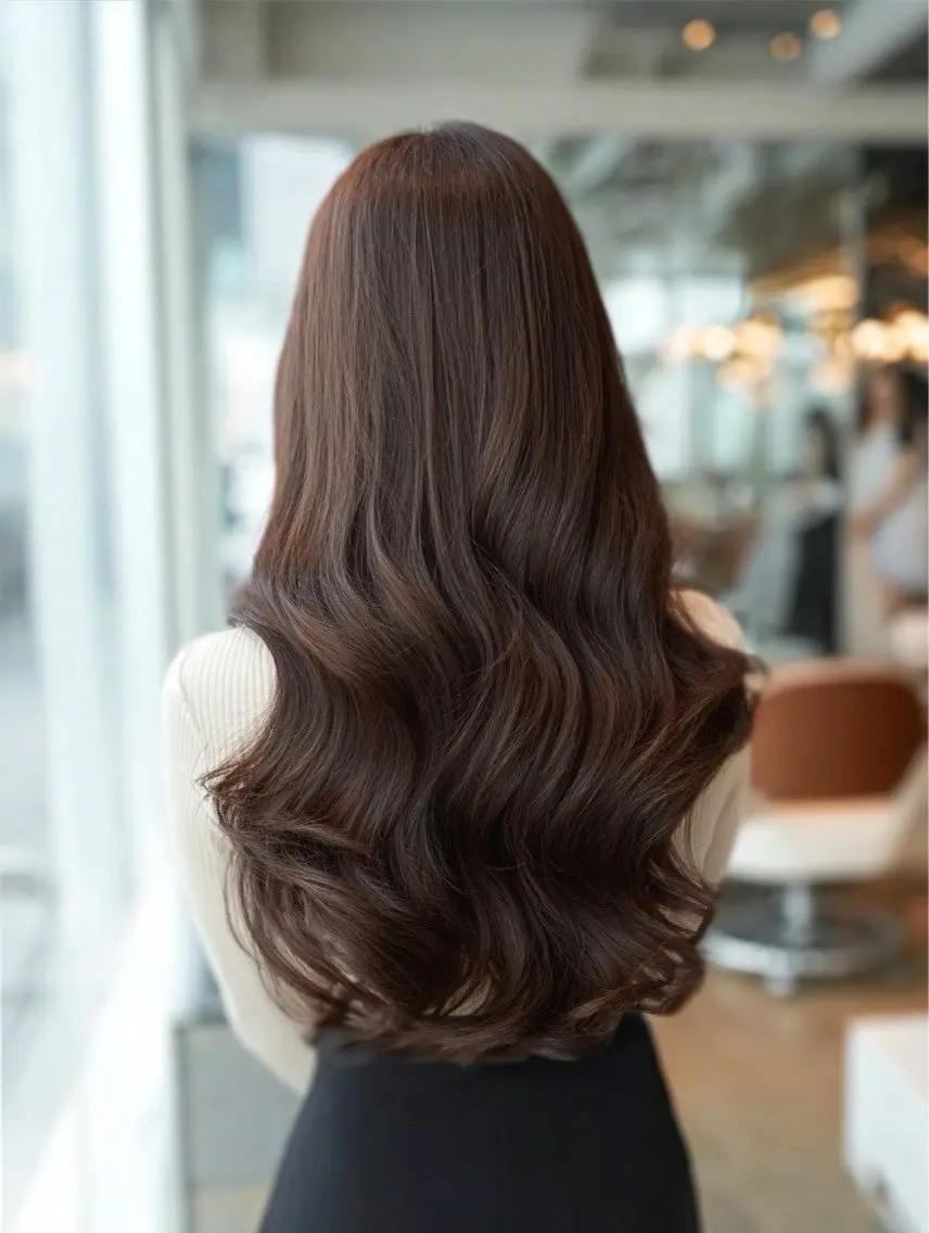 ロング カラー ヘアカラー 🍒モテ暖色カラー × うる艶✧ ゆなのヘアスタイル