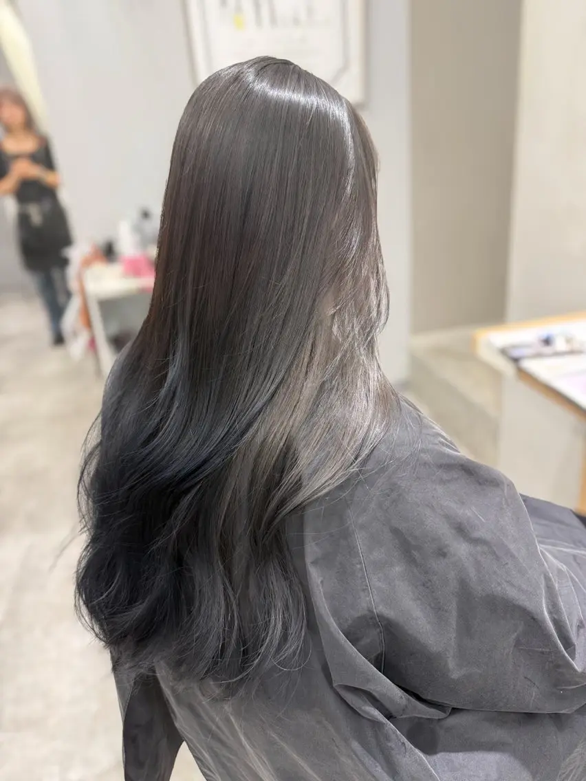 ロング カラー 透明感カラー グレージュ インナーカラー カット ヘアカラー 巻ける髪質改善🫧ハ イライト/永田汰伊智のヘアスタイル