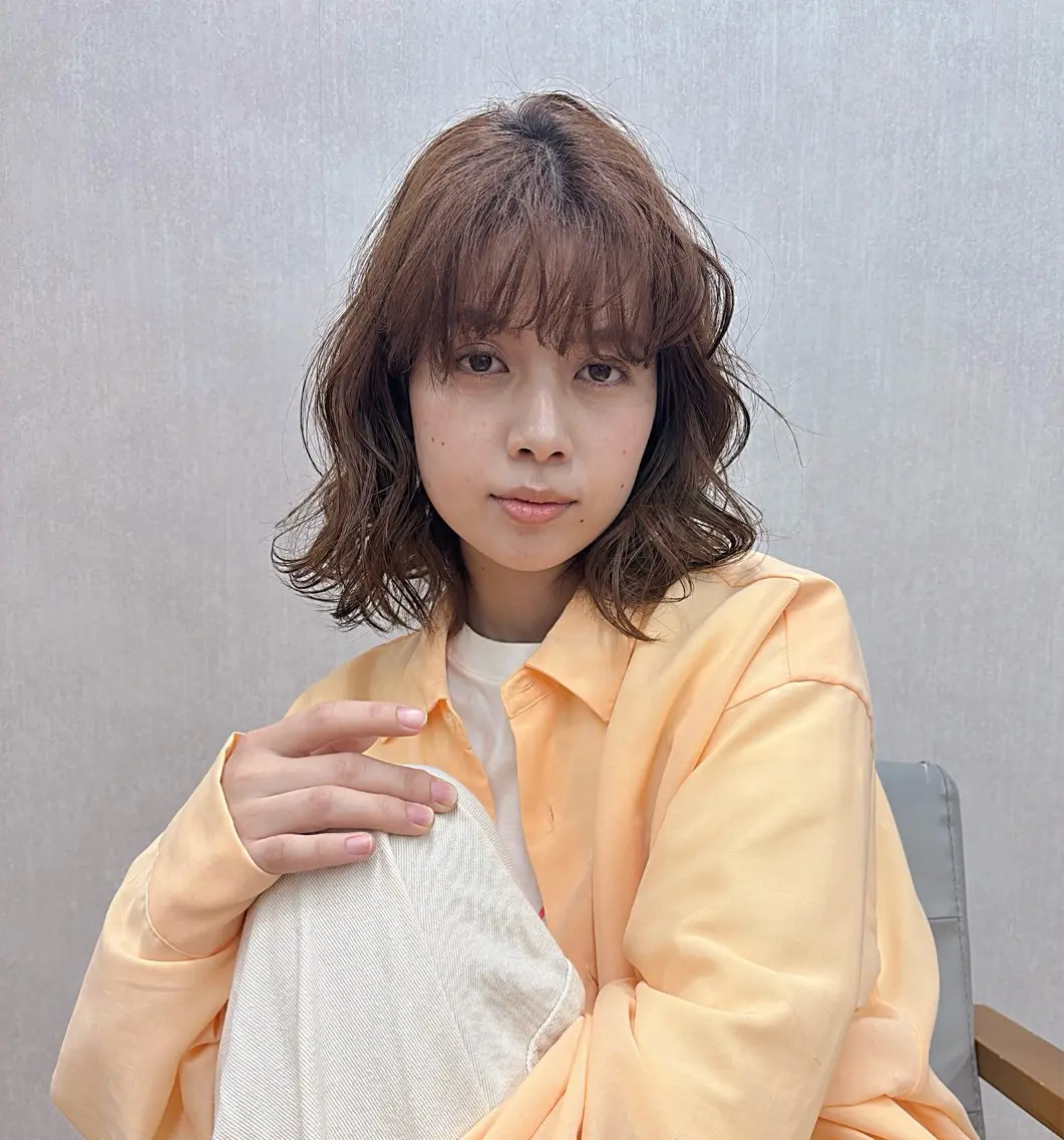 パーマ ニュアンスパーマ カット パーマ ボブ/ミディアム 親しみやすさ/さくらのヘアスタイル