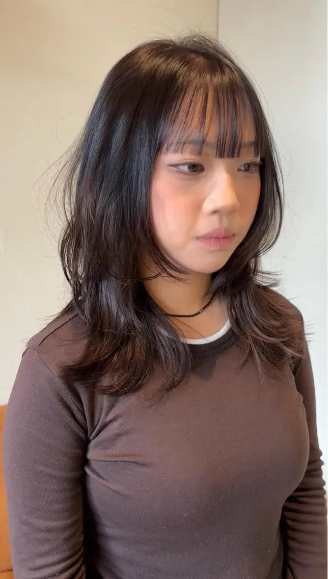 セミロング ヘアカラー トリートメント 💞暖色艶カラー/ ホウツキカナ🍒のヘアスタイル