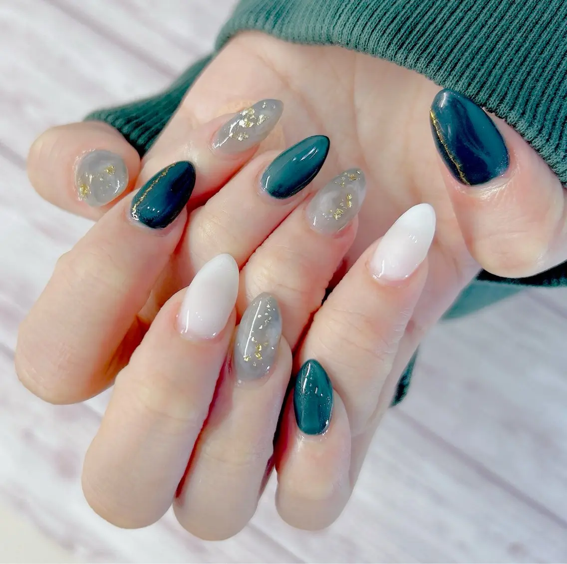 ネイル 長さ出し ハンドネイル MYu Beauty Salon YURIのネイルデザイン