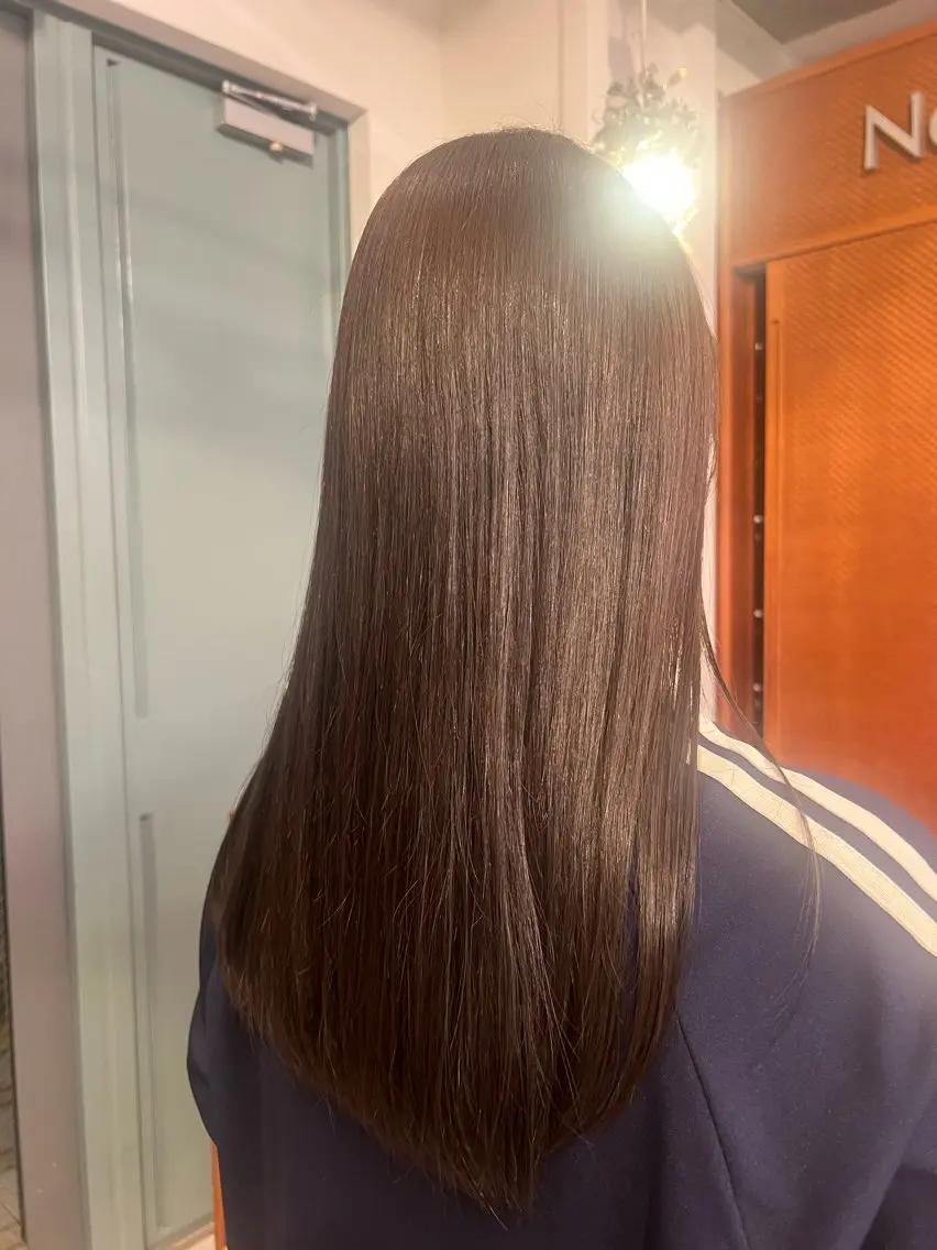 ロング カラー ベージュカラー オリーブベージュ 髪質改善 ヘアカラー トリートメント かわの ももな 💜ྀིのヘアスタイル