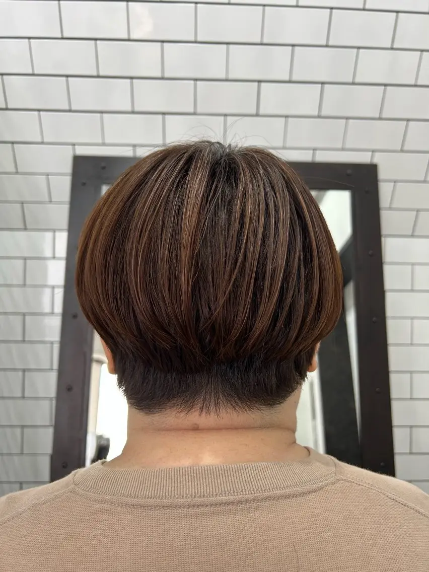 ショート カット 縮毛矯正 トリートメント 妙見 知洋のヘアスタイル