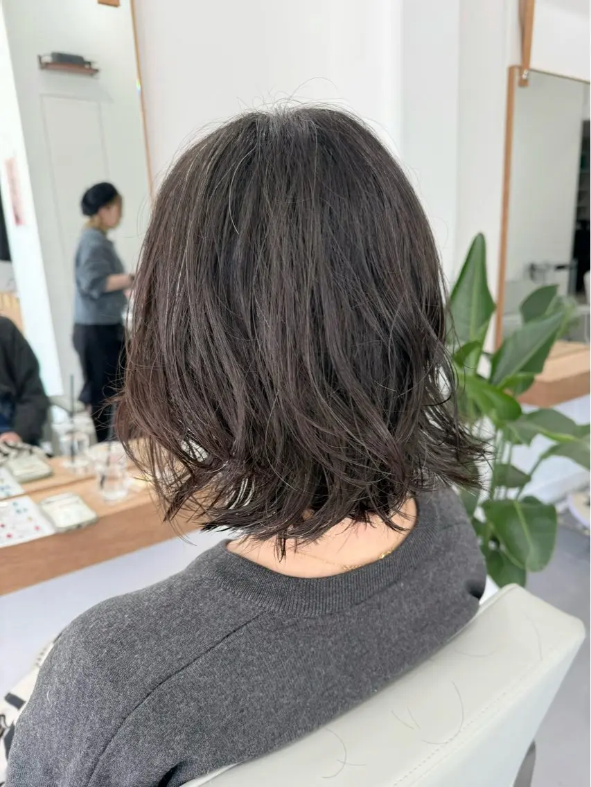 ショート パーマ ニュアンスパーマ ストレートパーマ カット パーマ レイヤーカット/ボブ /春日井🍏鵜飼元喜のヘアスタイル