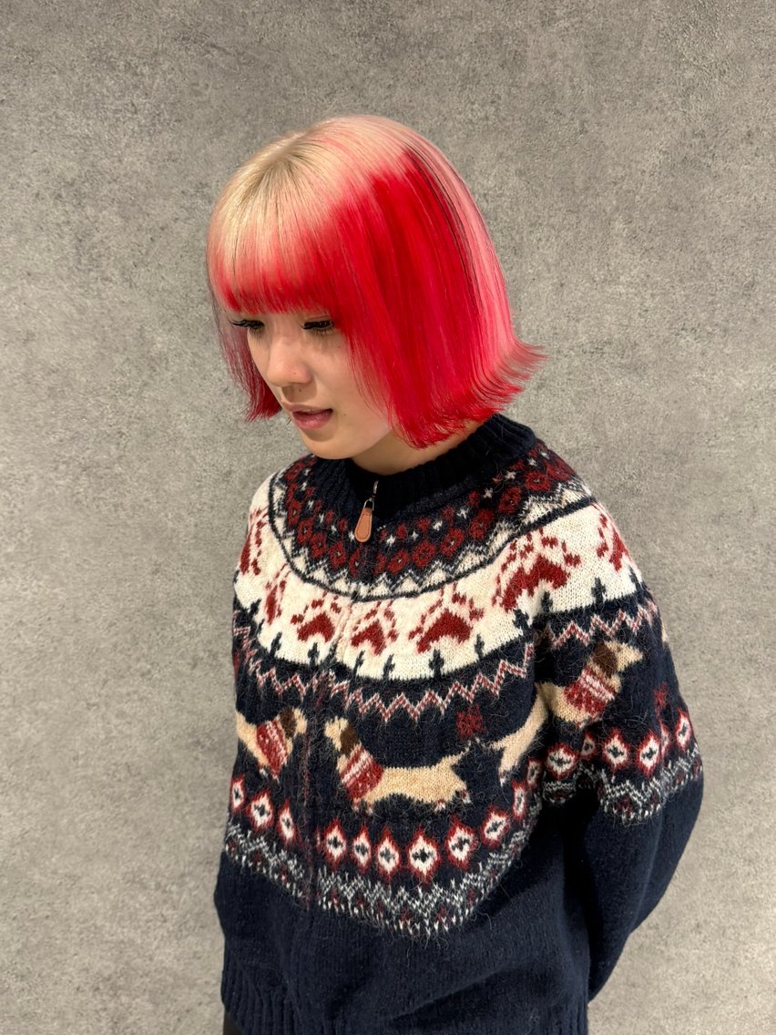 ショート カラー デザインカラー カット ヘアカラー トリートメント ハイトーンカラー／ ボブ/KOBAのヘアスタイル