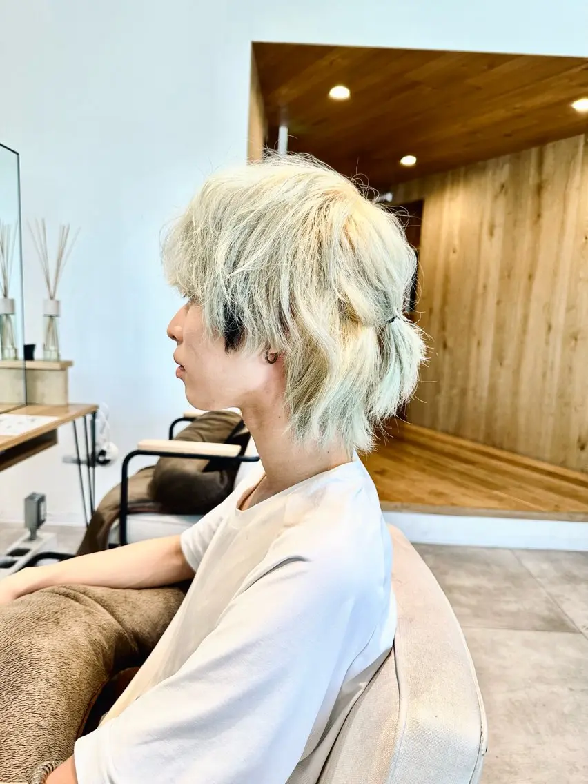 メンズ メンズウルフカット ウルフカット 大阪ウルフカット ハッシュカットのヘアスタイル
