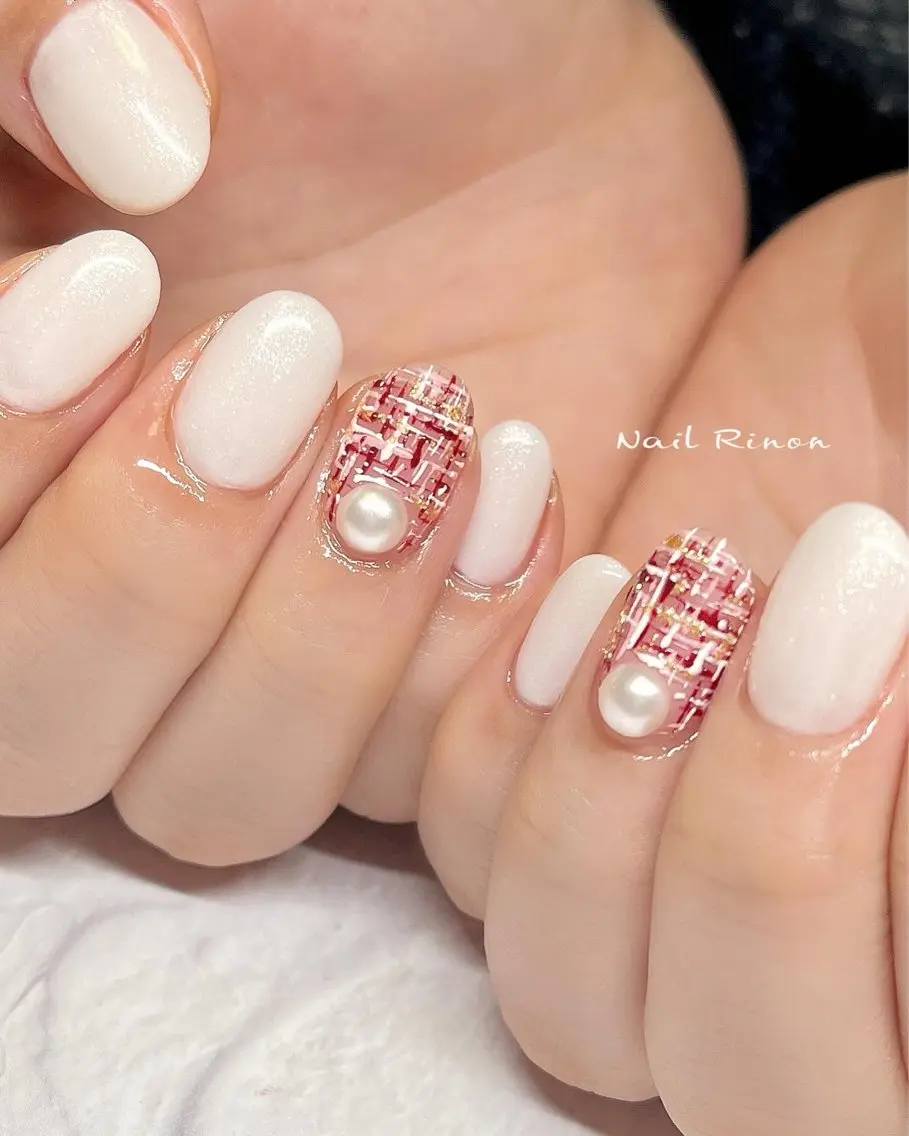 ネイル ツイードネイル ハンドネイル Nail Rinonのネイルデザイン