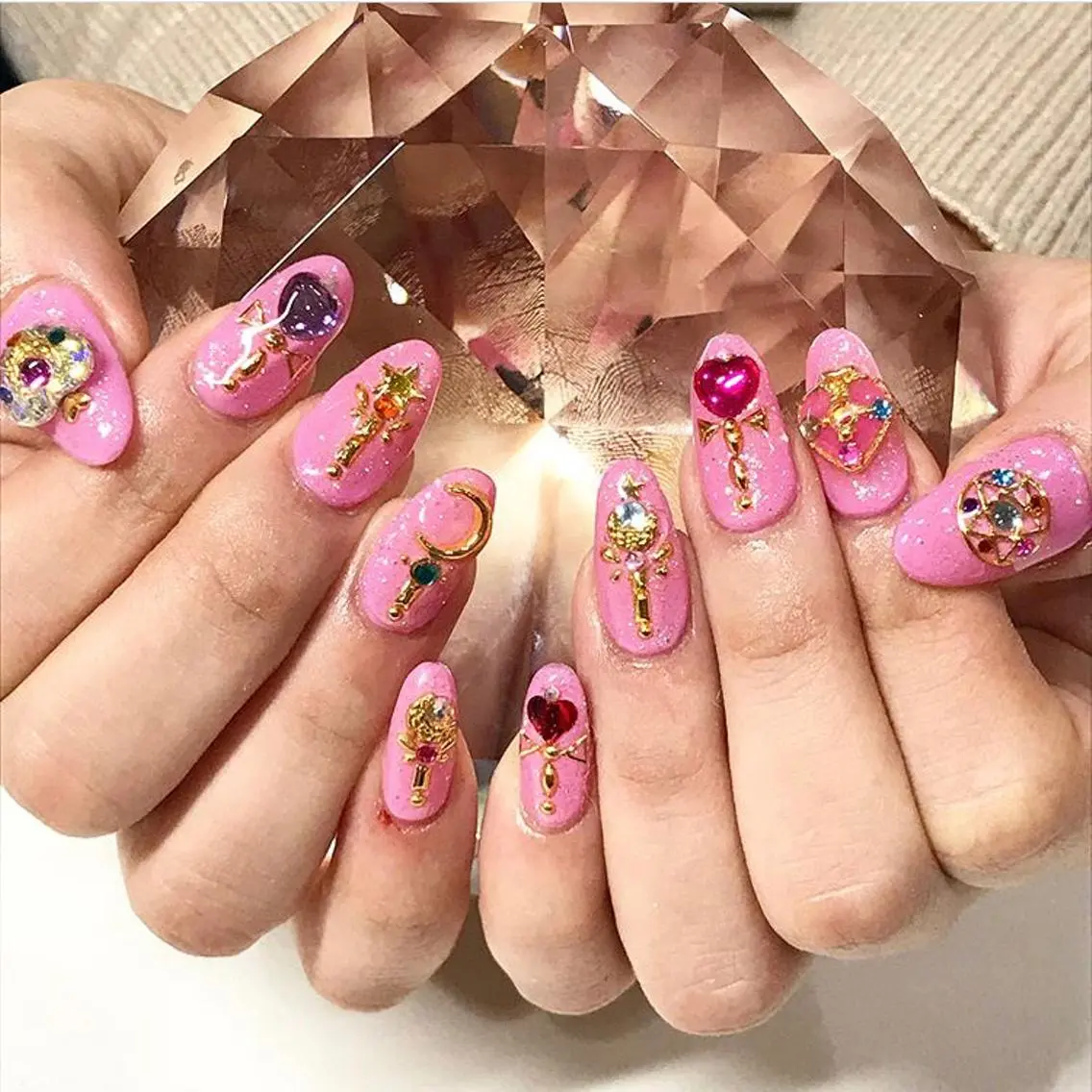 ネイル 渋谷／チップ長さ出し 👑アプレgel-xのネイルデザイン