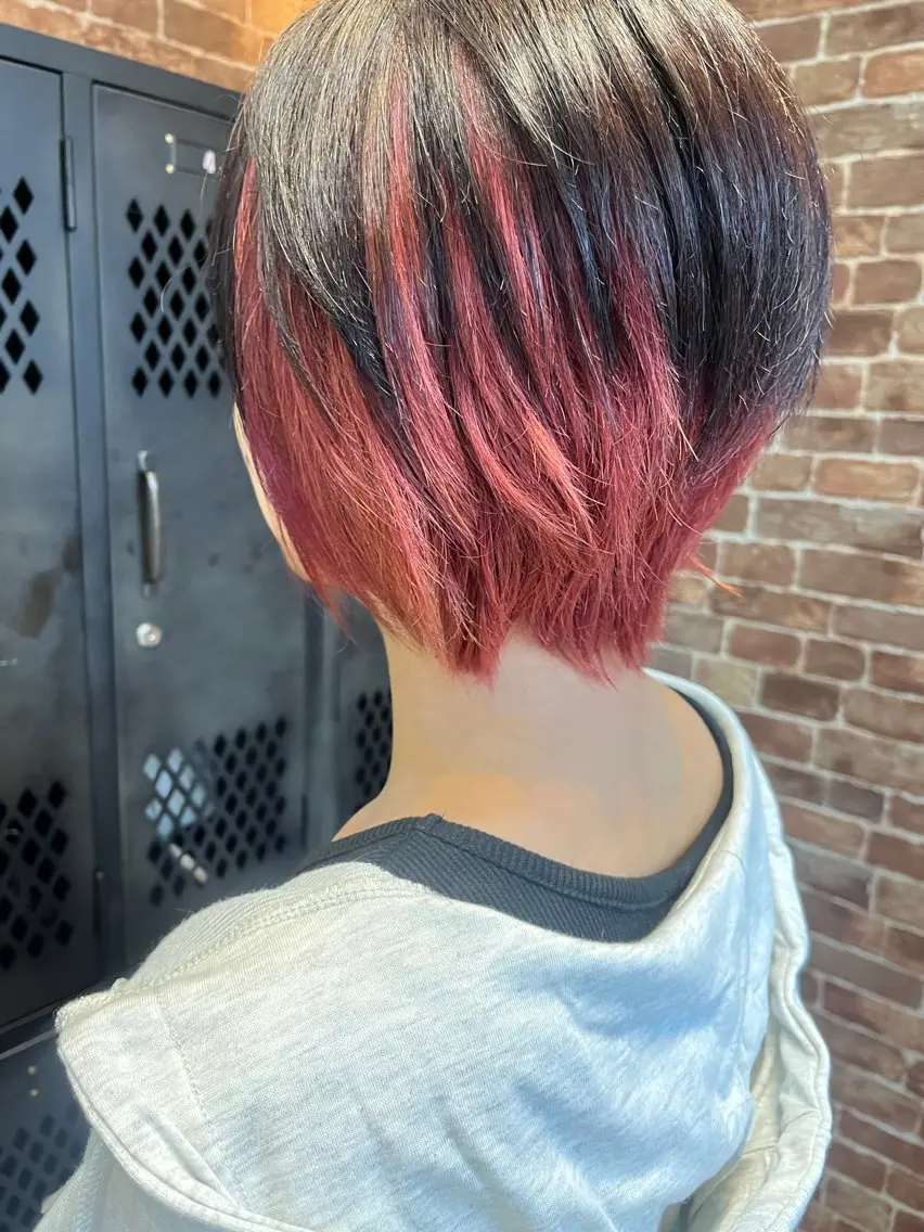 ミディアム カラー パーマ メンズ 久木原 ゆりのヘアスタイル