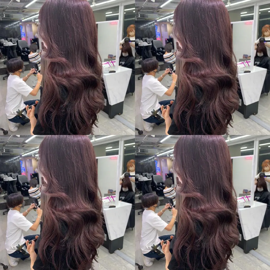 ロング プルエクステ エクステ ハイライト ヨシンモリ 韓国風ヘア ヘアカラー エクステ プルエクステ 🖤MIYUのヘアスタイル