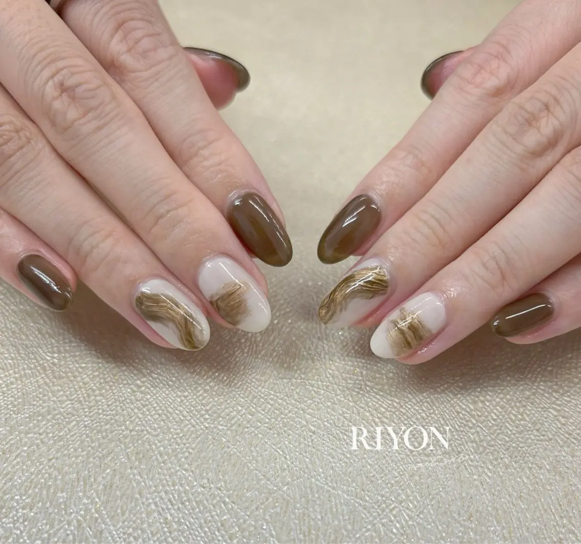 ネイル ブラウン RIYON staffのネイルデザイン