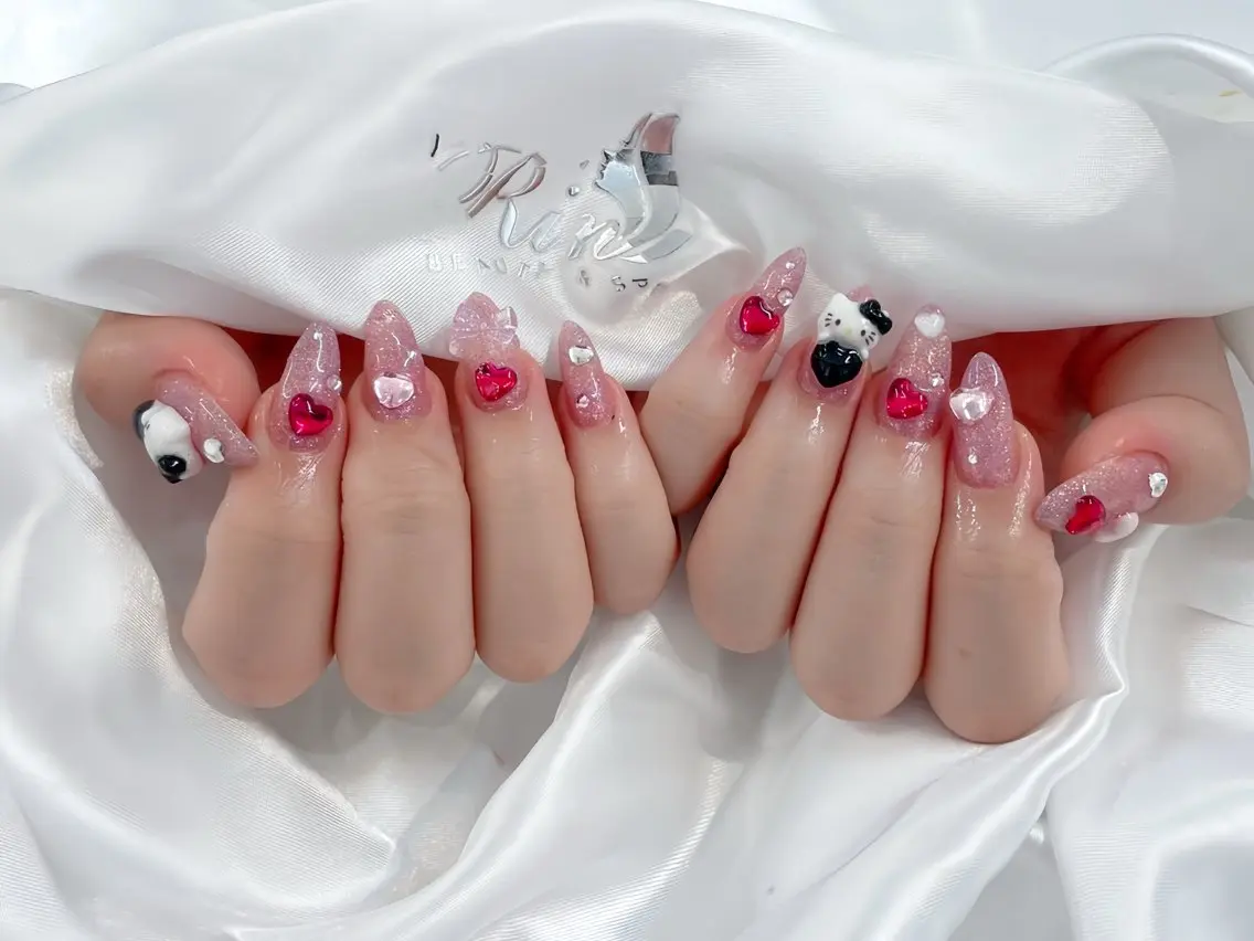 ネイル チークネイル フラッシュネイル フラワーネイル フットネイル ジェルネイル ハンドネイル Rin Nail Shinokuboのネイルデザイン