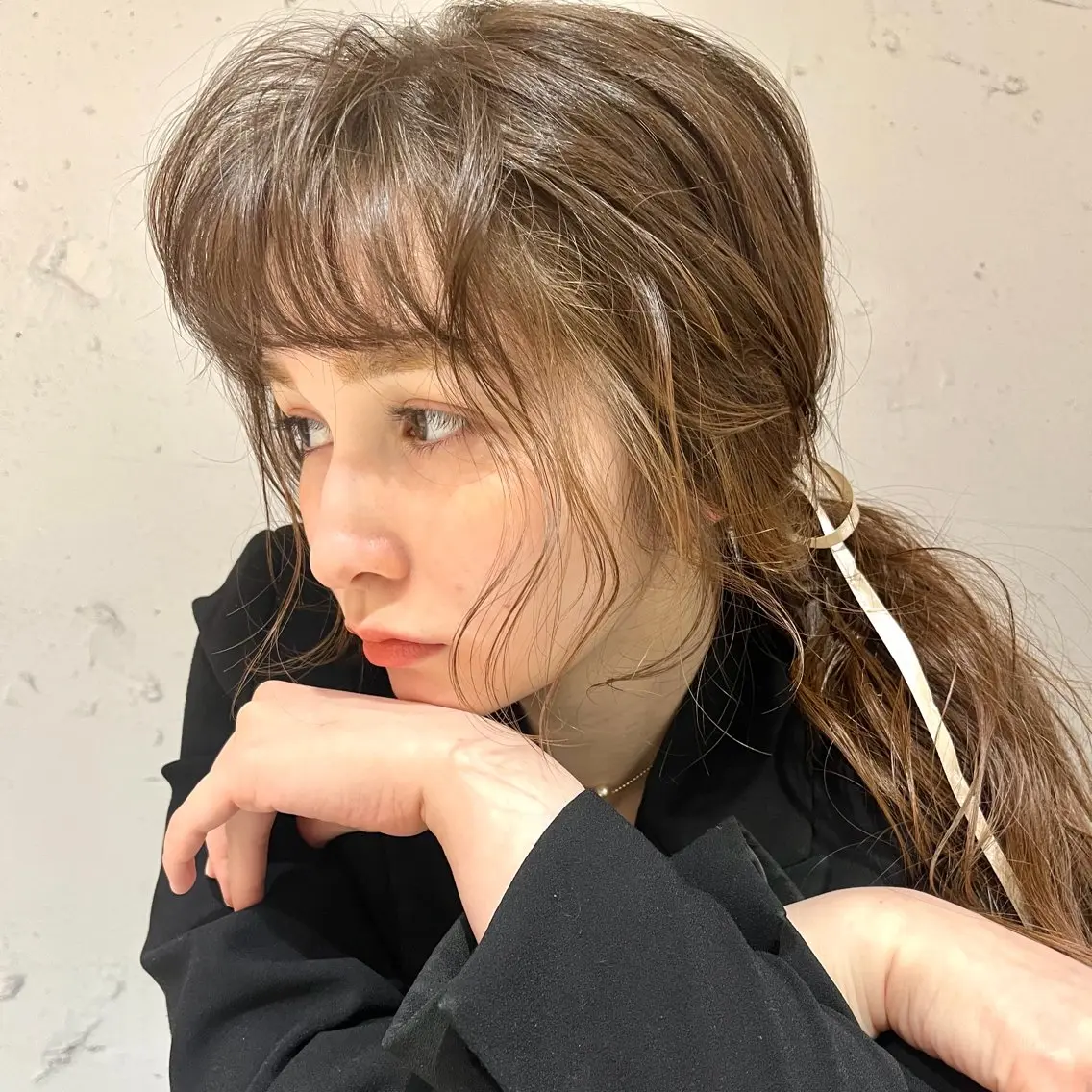 ロング カラー ベージュカラー ブリーチ ブルーカラー ブリーチなしカラー 上品な暖色/丸みボブ Chie🪷のヘアスタイル