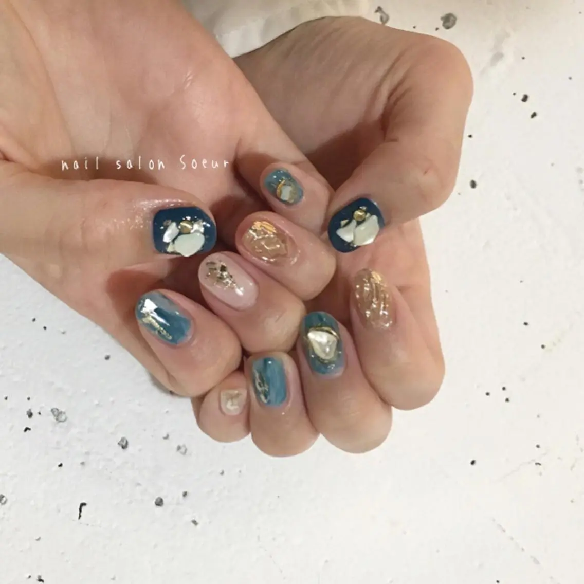 ネイル アートネイル 長さ出し ジェルネイル マットネイル ミラーネイル ハンドネイル nail salon Soeurのネイルデザイン