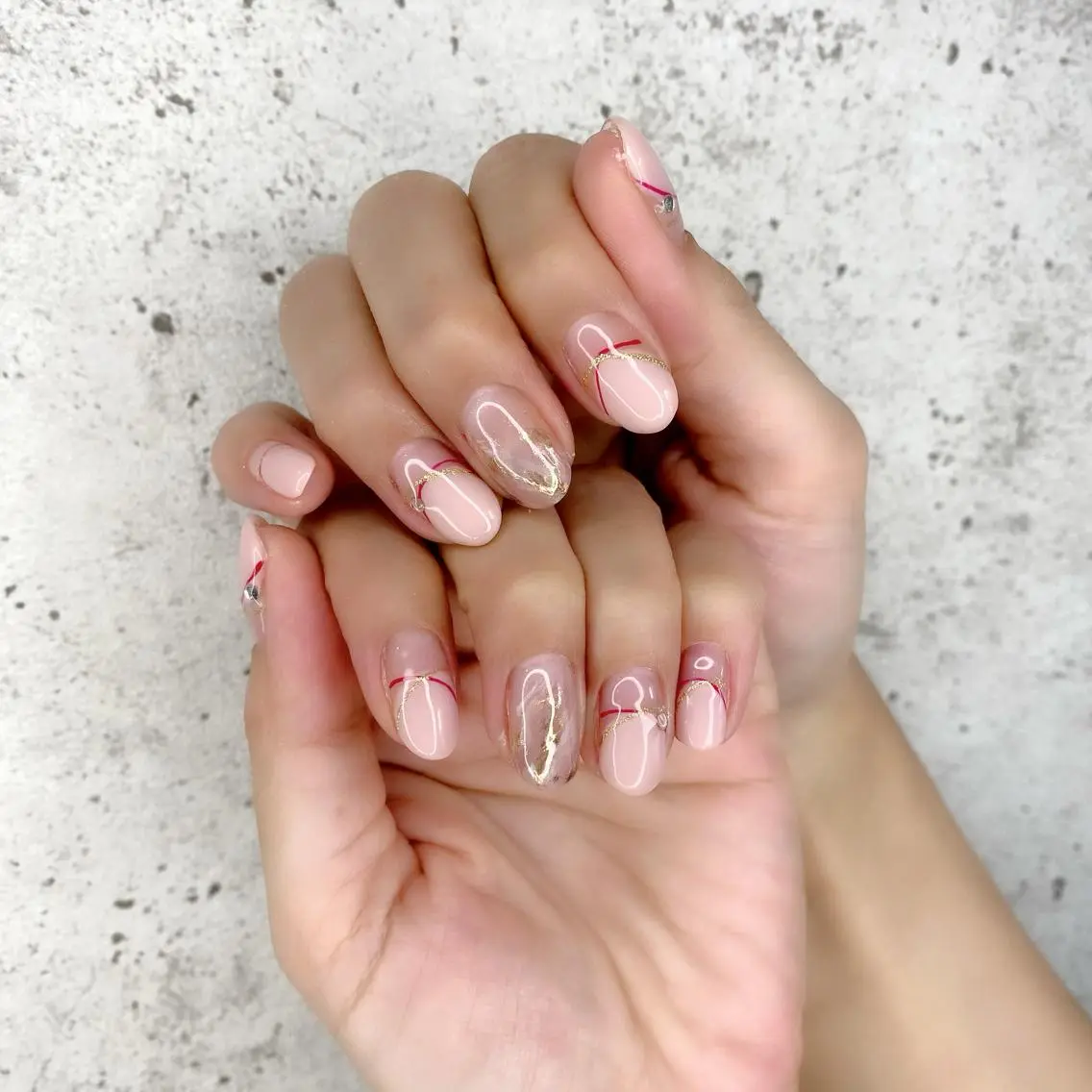 ミディアム カラー パーマ ヘアアレンジ メンズ キッズ ネイル マツエク・マツパ ハンドネイル Salon Ｋのネイルデザイン
