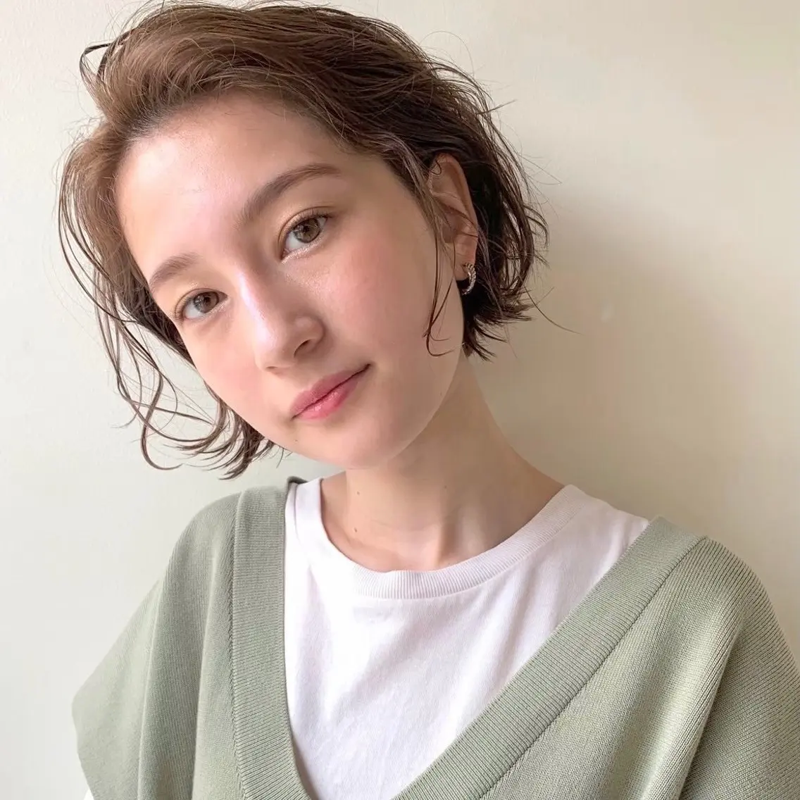 ショート カラー カット ヘアカラー パーマ ヨシモトリョウ /ボブ/パーマのヘアスタイル