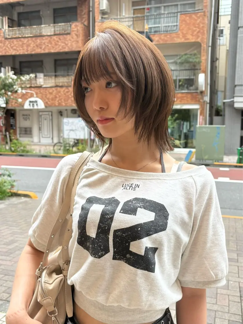 ミディアム カラー ボブレイヤー ボブ レイヤーカット カット ヘアカラー トリートメント 艶カラー/レイヤー /atsumi🪷のヘアスタイル