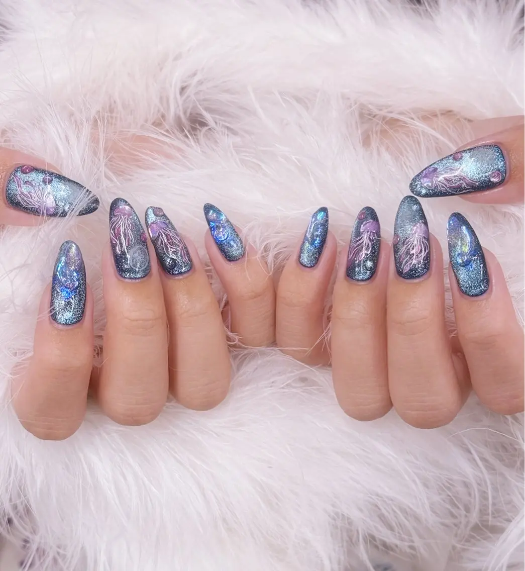 ネイル アートネイル フラッシュネイル フラワーネイル ジェルネイル ガーリー Puti nailのネイルデザイン