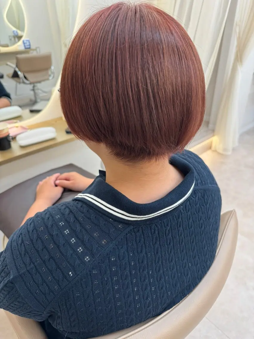ワンカラー【暖色系】🍒＋トリートメント＋クイックスパ付き(ロング料金＋500​〜​)の写真