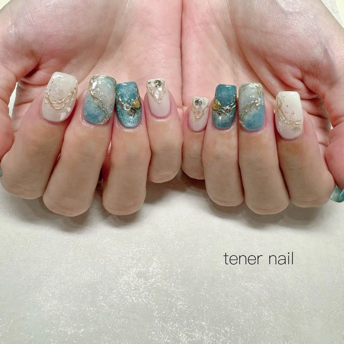 ネイル 大理石ネイル(マーブル) ハンドネイル テネルネイル tener nailのネイルデザイン