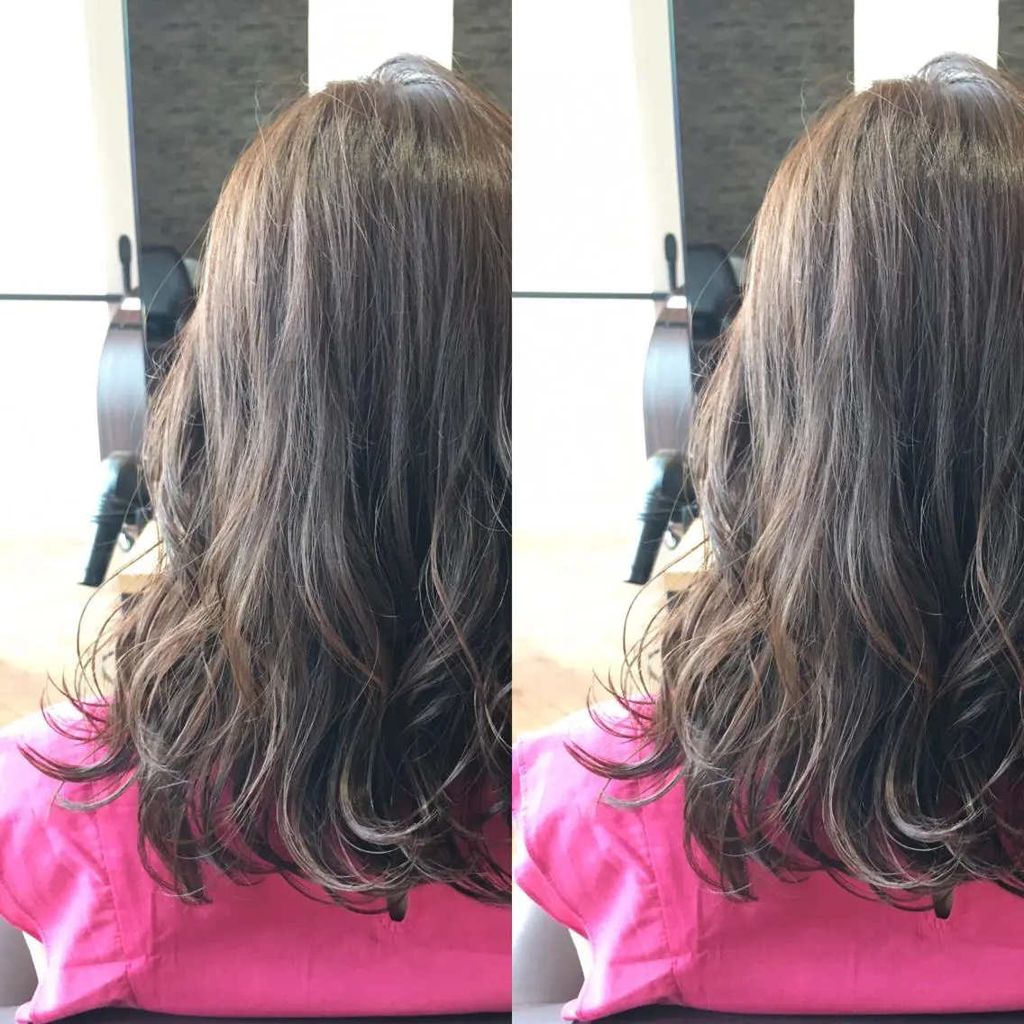 セミロング カラー アッシュ ピンクカラー ピンクアッシュ Zina SAKIのヘアスタイル