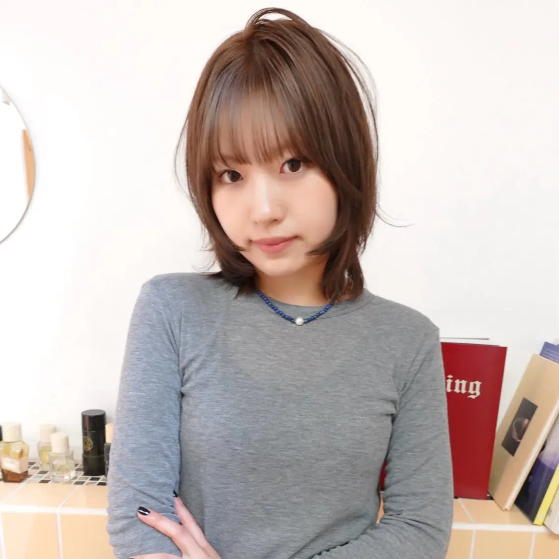ミディアム カット ヘアカラー トリートメント レイヤー/ハイトーン /SERA🎀のヘアスタイル