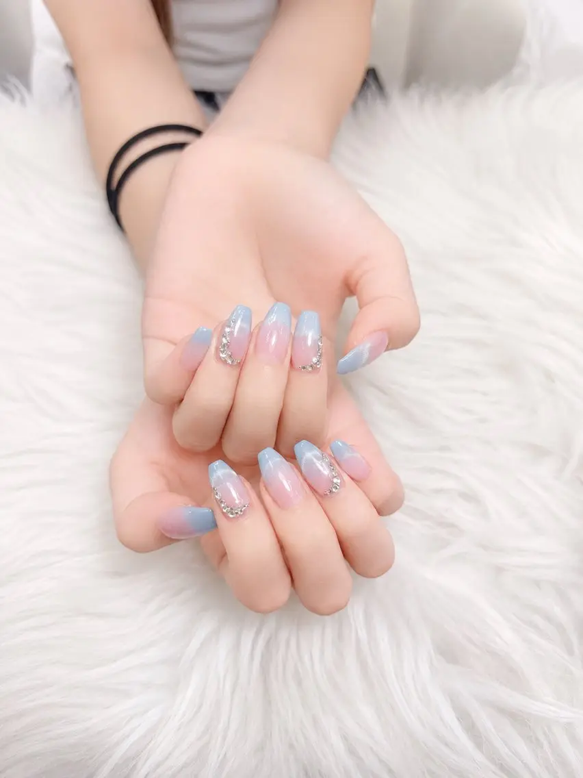 ネイル ブルー 持ち込み MEO MEO NAIL  守山のネイルデザイン