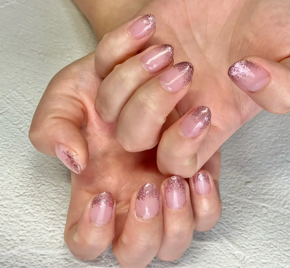 ネイル グラデーション ラメ(グリッター) ラメグラデーション ワンカラーネイル COCO Nail　光が丘駅近のネイルデザイン