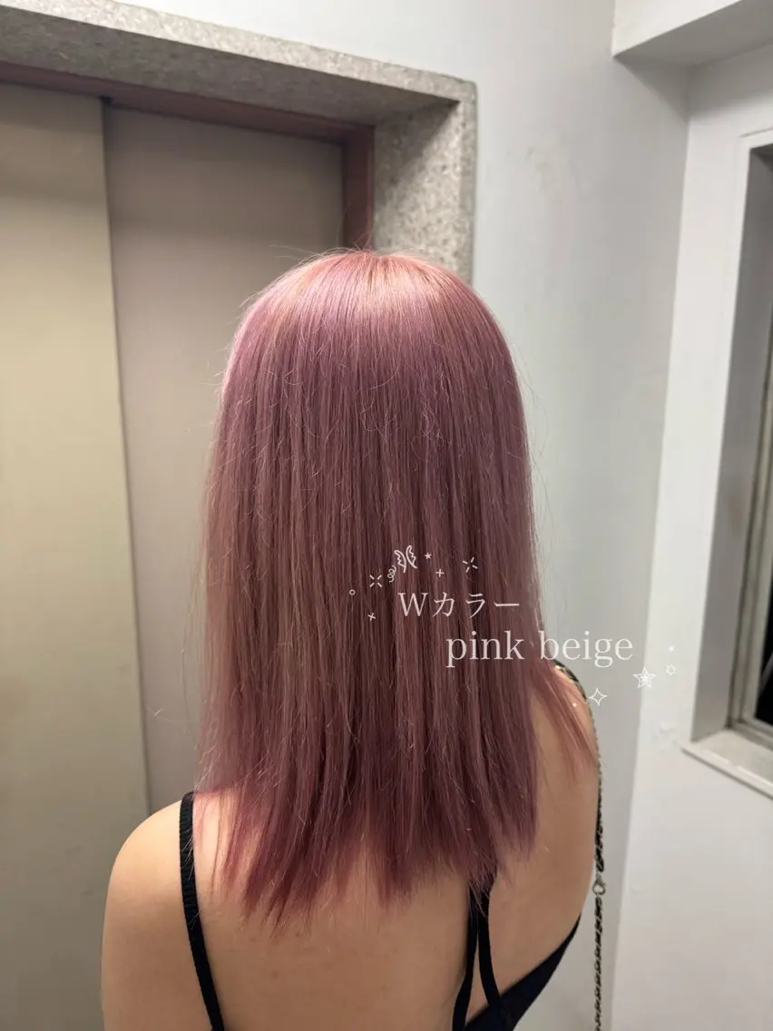 セミロング ヘアカラー 中韓𝒎𝒊𝒙🎀 ハイトーン💘のヘアスタイル
