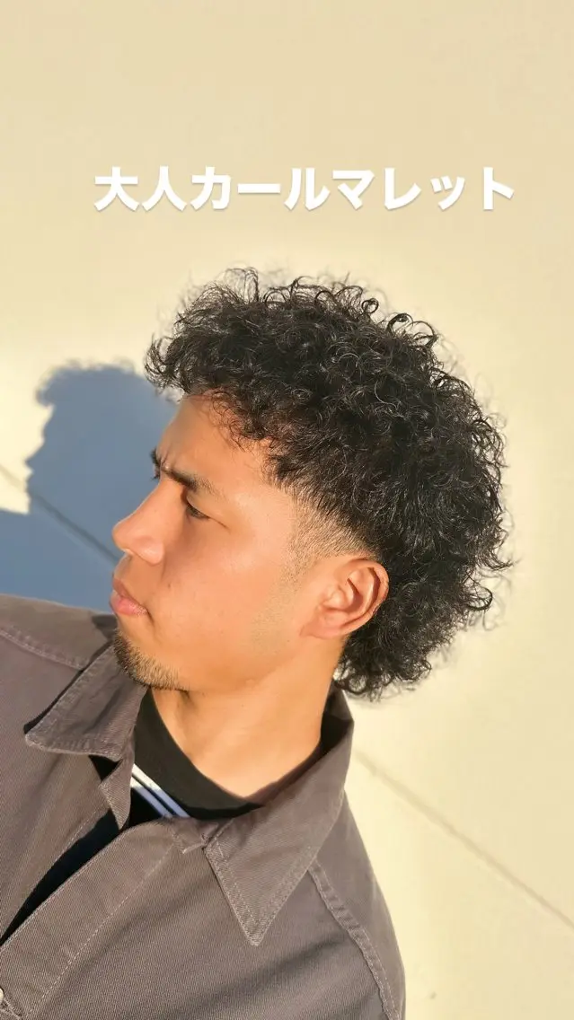 ショート マレットヘア カット パーマ 高取 涼のヘアスタイル