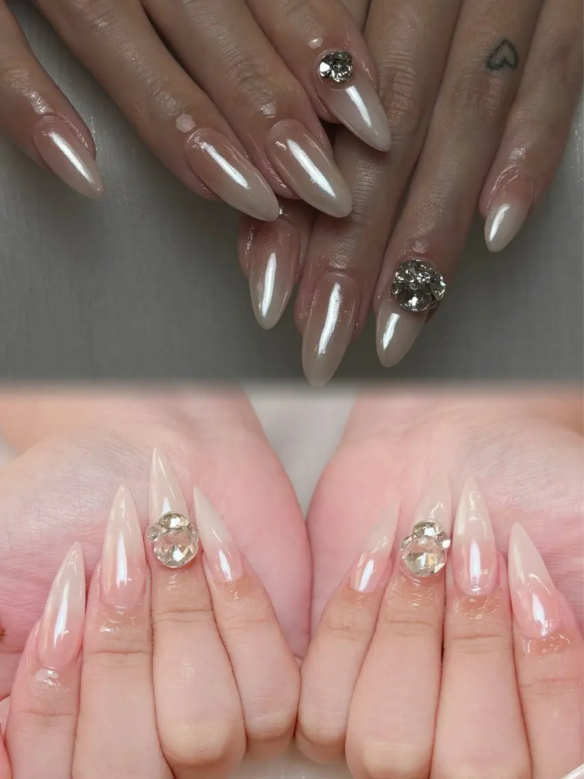ネイル ジェルネイル 韓国ネイル パラジェル ワンホンネイル ハンドネイル 心花 𝜗𝜚 西川口Nailのネイルデザイン