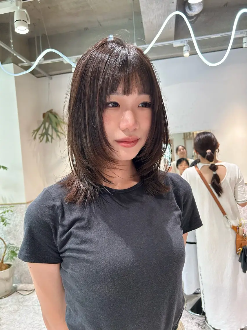 ミディアム カラー ヘアアレンジ カット トレンドレイヤー カット/mihoのヘアスタイル