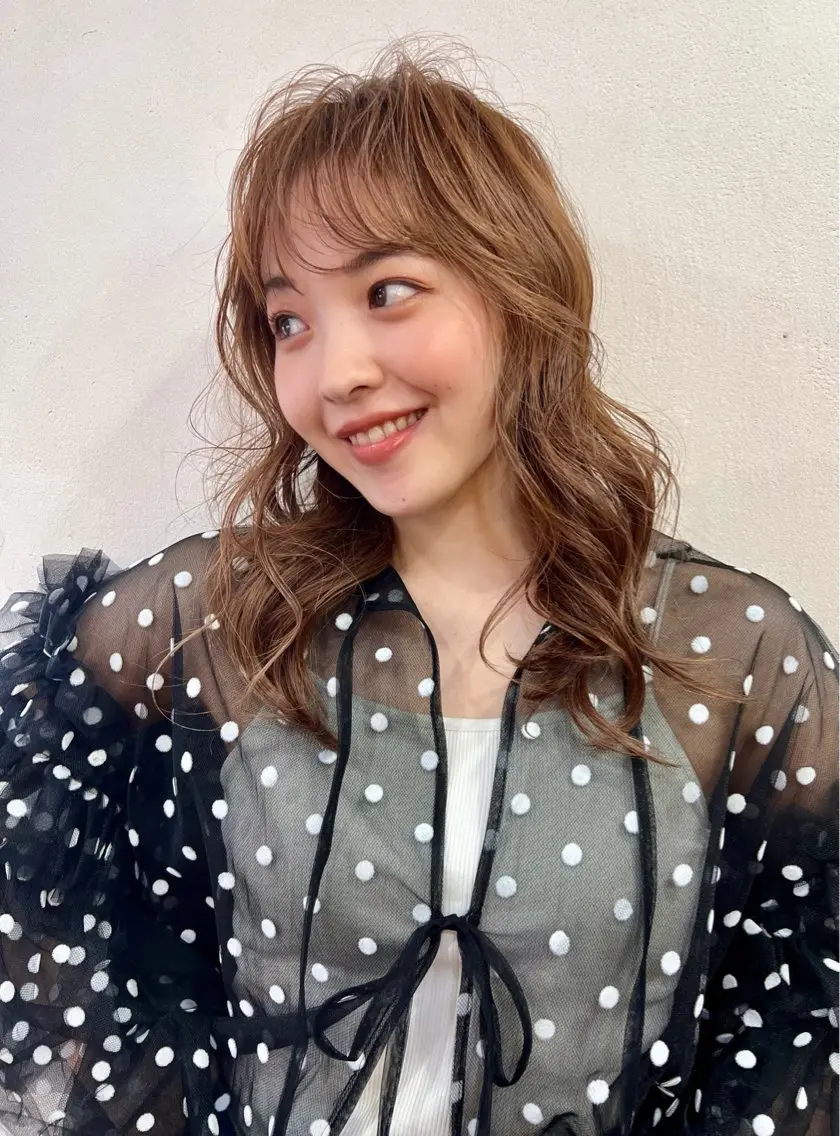セミロング カラー 韓国ヘア 🎀華澄のヘアスタイル