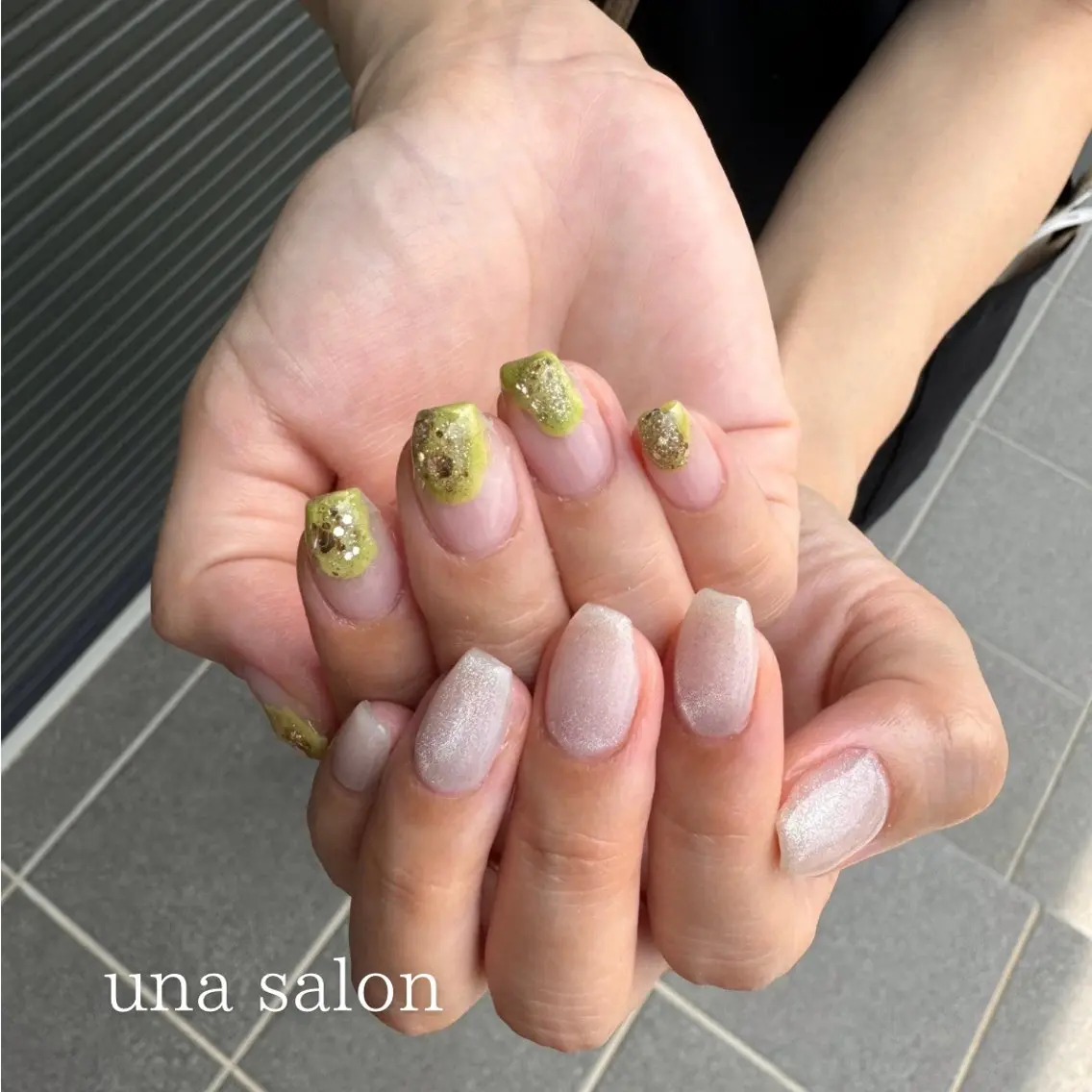 ネイル マグネットネイル ピスタチオネイル una salon / ネイル&顔脱毛のネイルデザイン
