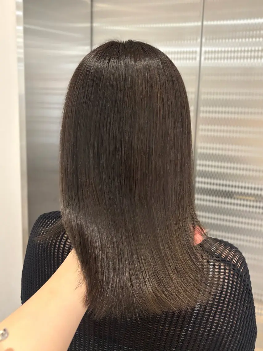 ミディアム カラー ベージュカラー 透明感カラー オリーブベージュ カット ヘアカラー トリートメント 名駅/sHiHo/透 明感カラー✨🎀/のヘアスタイル