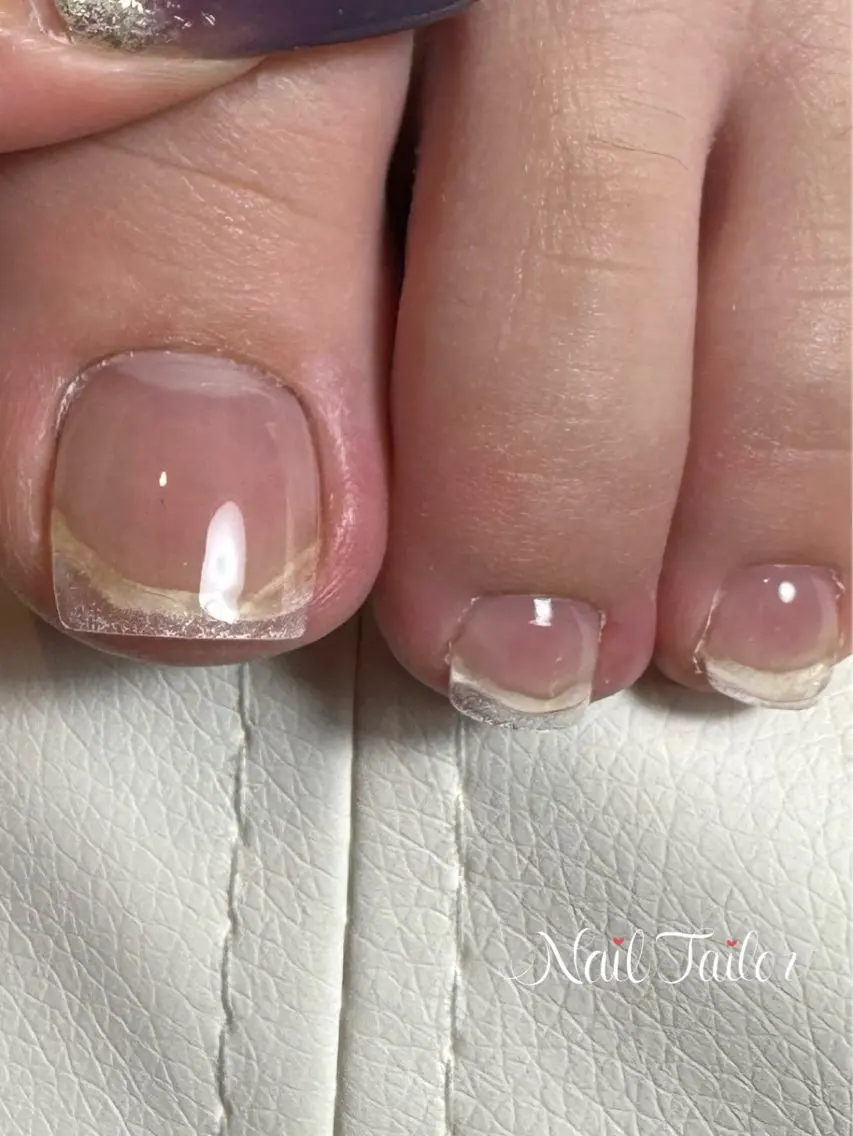 ネイル 長さ出し フットネイル スクエアネイル フットネイル NailTailor ネイルテイラーのネイルデザイン