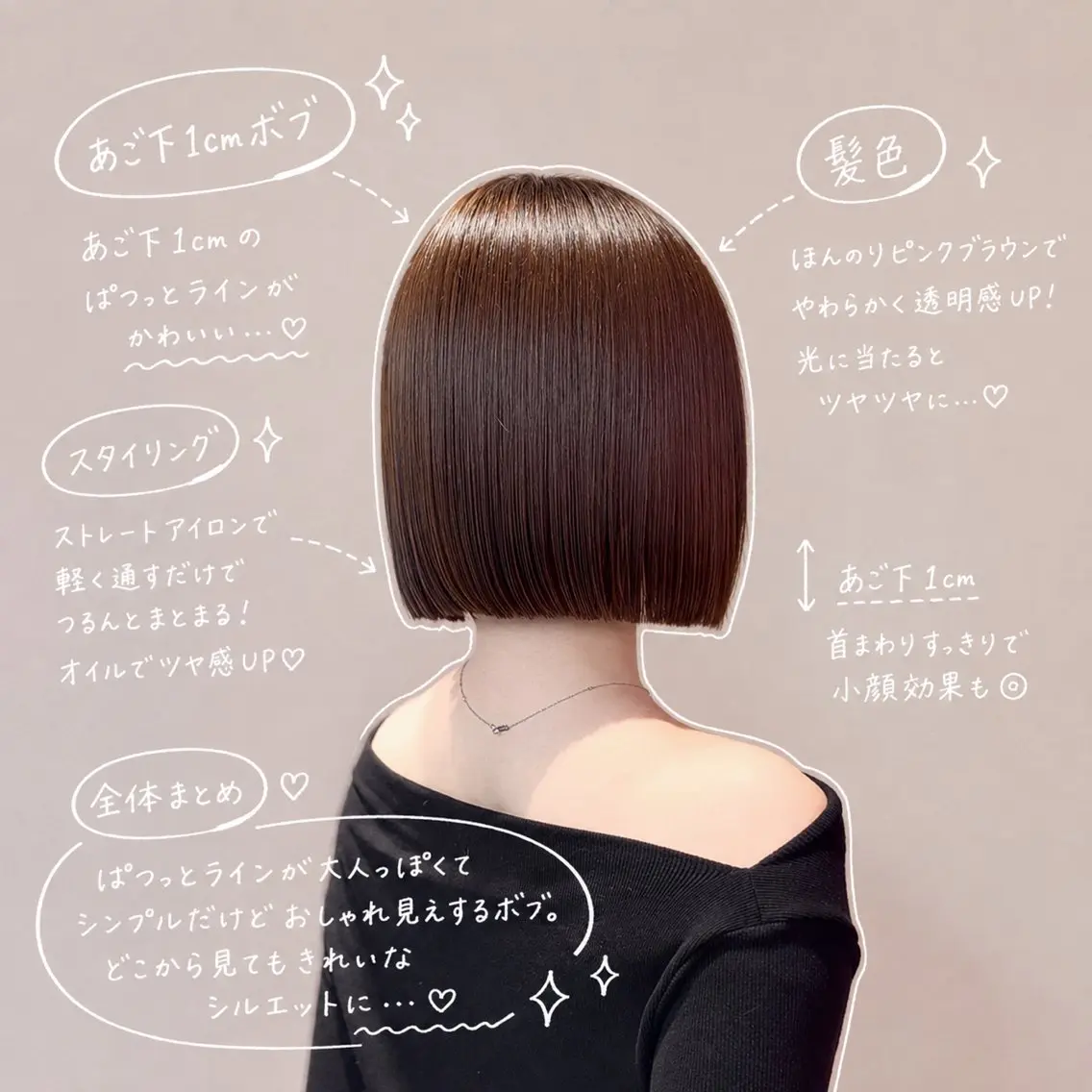 ミディアム カット トリートメント 渋谷ボブ🤍/髪質 改善/縮毛矯正/瑞月のヘアスタイル