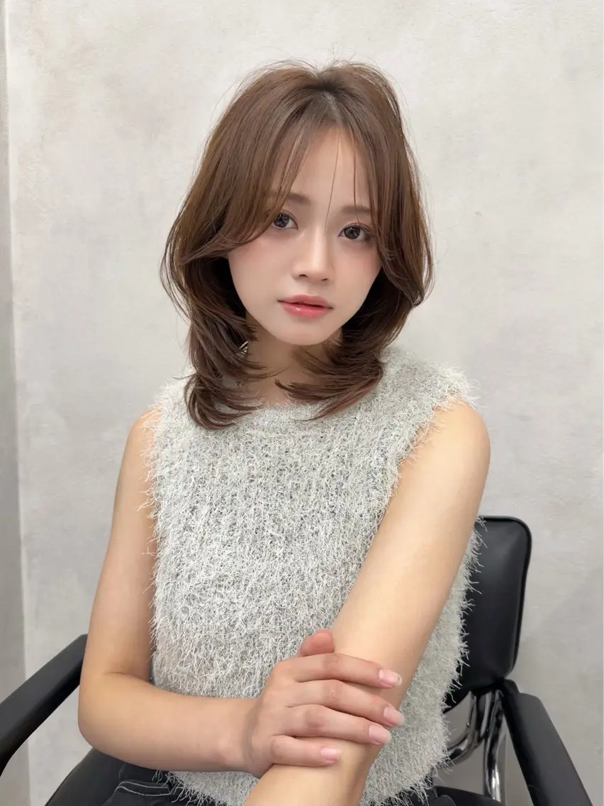 ミディアム カラー ヘアアレンジ 透明感・艶・ダメージ レス YUKIのヘアスタイル