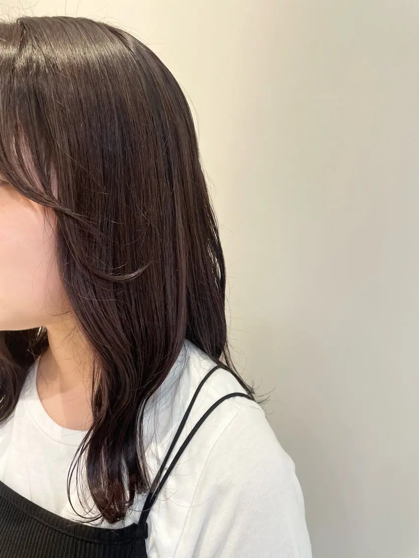 セミロング カラー 顔周りカット ヘアカラー トリートメント パーマモデル 募集中🦢渡邉のヘアスタイル