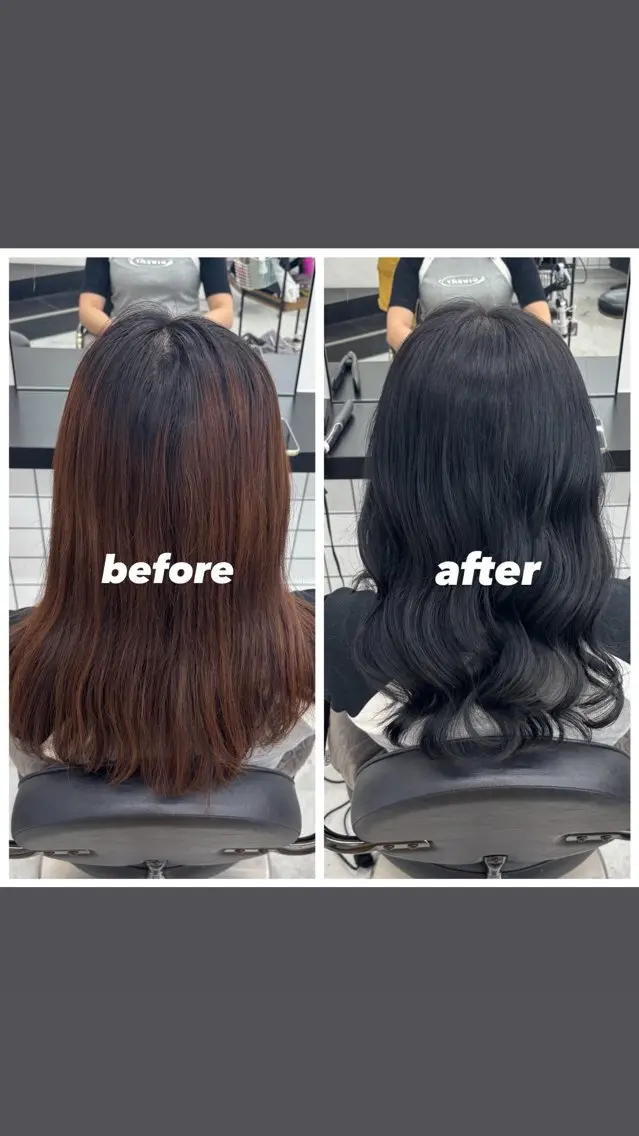 ロング カラー 黒髪 ブルーカラー ブルーブラック 透明感カラー 🌼あいり🌼 JILLSTUDIOのヘアスタイル