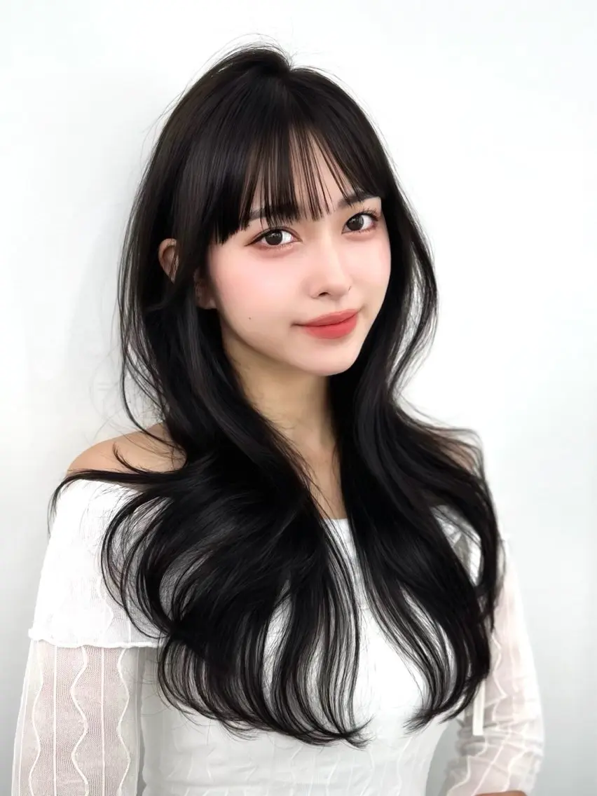 セミロング 顔周りカット 韓国風ヘア レイヤーカット カット ヘアカラー トリートメント ヘッドスパ ヘアセット 前髪顔まわりカット 🌈中村海聖のヘアスタイル