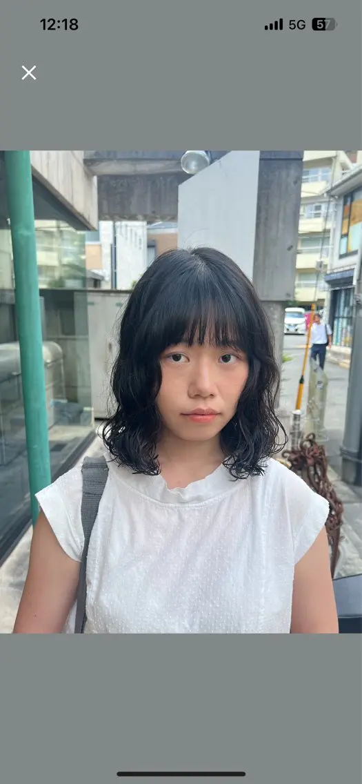 ミディアム パーマ ヘアアレンジ ショートボブ 韓国風カラー ボブ くびれヘア 韓国風ヘア カット パーマ トリートメント レイヤー/艶髪矯正 🪐takushiのヘアスタイル