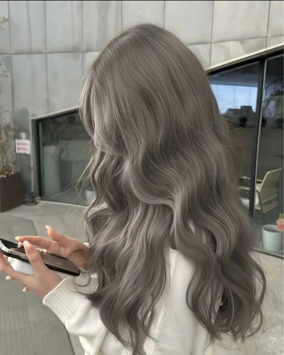 ロング ヘアカラー トリートメント ヘッドスパ ハイトーン🌺韓国風 レイヤー🪽‪とわのヘアスタイル