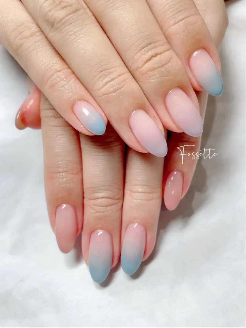 ネイル グラデーション シンプルネイル 夏ネイル ハンドネイル nailsalon Fossetteのネイルデザイン